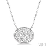 Oval Shape East-West Lovebright Essential Diamond Pendant