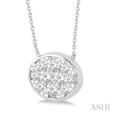 Oval Shape East-West Lovebright Essential Diamond Pendant
