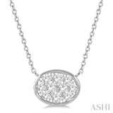 Oval Shape East-West Lovebright Essential Diamond Pendant