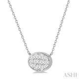 Oval Shape East-West Lovebright Essential Diamond Pendant