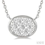 Oval Shape East-West Lovebright Essential Diamond Pendant