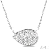 Pear Shape East-West Lovebright Essential Diamond Pendant