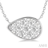 Pear Shape East-West Lovebright Essential Diamond Pendant