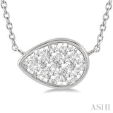Pear Shape East-West Lovebright Essential Diamond Pendant