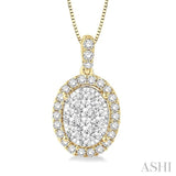 OVAL SHAPE HALO LOVEBRIGHT ESSENTIAL DIAMOND PENDANT