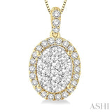 OVAL SHAPE HALO LOVEBRIGHT ESSENTIAL DIAMOND PENDANT