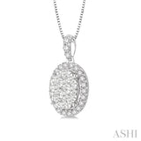 OVAL SHAPE HALO LOVEBRIGHT ESSENTIAL DIAMOND PENDANT