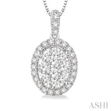OVAL SHAPE HALO LOVEBRIGHT ESSENTIAL DIAMOND PENDANT