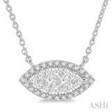 Marquise Shape East-West Halo Lovebright Essential Diamond Pendant