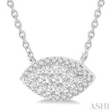 Marquise Shape East-West Halo Lovebright Essential Diamond Pendant