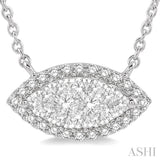 Marquise Shape East-West Halo Lovebright Essential Diamond Pendant