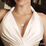 Oval Shape East-West Halo Lovebright Essential Diamond Pendant