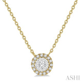 Round Shape Halo Lovebright Essential Diamond Pendant
