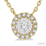 Round Shape Halo Lovebright Essential Diamond Pendant