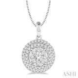 Round Shape Halo Lovebright Essential Diamond Pendant