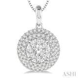 Round Shape Halo Lovebright Essential Diamond Pendant
