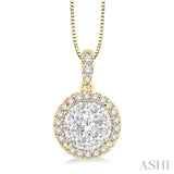 Round Shape Halo Lovebright Essential Diamond Pendant
