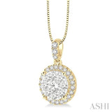 Round Shape Halo Lovebright Essential Diamond Pendant