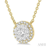 Round Shape Halo Lovebright Essential Diamond Pendant