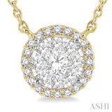 Round Shape Halo Lovebright Essential Diamond Pendant