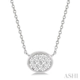 Oval Shape East-West Lovebright Essential Diamond Pendant
