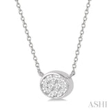 Oval Shape East-West Lovebright Essential Diamond Pendant