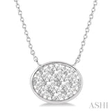 Oval Shape East-West Lovebright Essential Diamond Pendant