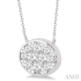 Oval Shape East-West Lovebright Essential Diamond Pendant