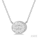 Oval Shape East-West Lovebright Essential Diamond Pendant