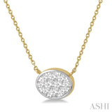 Oval Shape East-West Lovebright Essential Diamond Pendant