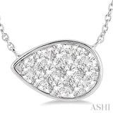 PEAR SHAPE EAST-WEST LOVEBRIGHT ESSENTIAL DIAMOND NECKLACE