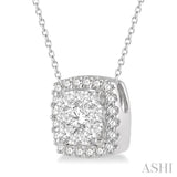 Cushion Shape Halo Lovebright Essential Diamond Pendant