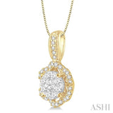 Round Shape Lovebright Diamond Flower Pendant