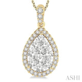 Pear Shape Halo Lovebright Essential Diamond Pendant