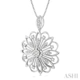 FLOWER SHAPE LOVEBRIGHT DIAMOND PENDANT