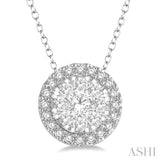 Round Shape Halo Lovebright Essential Diamond Pendant