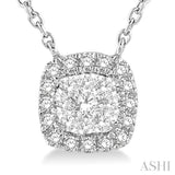 Cushion Shape Halo Lovebright Essential Diamond Pendant