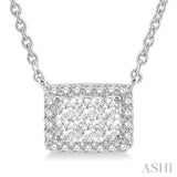 EMERALD SHAPE HALO LOVEBRIGHT ESSENTIAL DIAMOND NECKLACE
