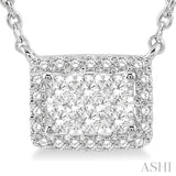 EMERALD SHAPE HALO LOVEBRIGHT ESSENTIAL DIAMOND NECKLACE
