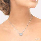 EMERALD SHAPE HALO LOVEBRIGHT ESSENTIAL DIAMOND NECKLACE