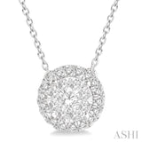 Round Shape Halo Lovebright Essential Diamond Pendant