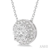 Round Shape Halo Lovebright Essential Diamond Pendant