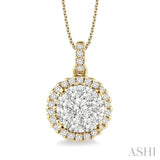 Round Shape Halo Lovebright Essential Diamond Pendant
