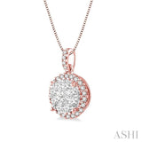 Round Shape Halo Lovebright Essential Diamond Pendant