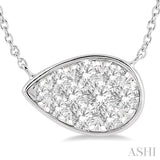 PEAR SHAPE EAST-WEST LOVEBRIGHT ESSENTIAL DIAMOND PENDANT