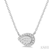 Pear Shape East-West Halo Lovebright Essential Diamond Pendant