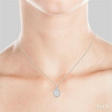 Oval Shape Halo Lovebright Essential Diamond Pendant