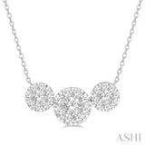 Round Shape Past Present & Future Lovebright Essential Diamond Necklace
