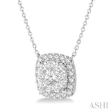 Cushion Shape Halo Lovebright Essential Diamond Pendant