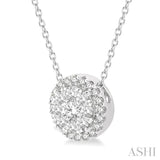 Round Shape Halo Lovebright Essential Diamond Pendant